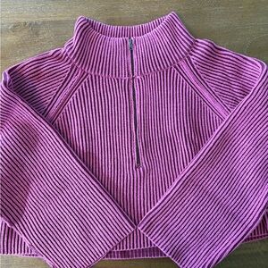 Free People Purple Ribbed Sweater